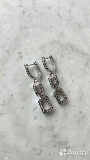 Серьги с фианитами
