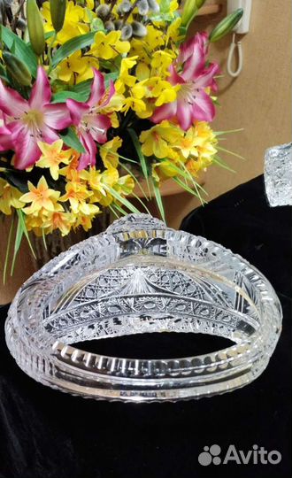 Ваза - корзинка хрусталь. Чехия. Богемия