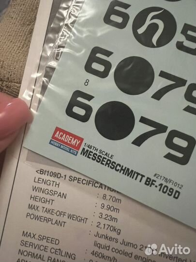 Модель messerschmitt Bf 109D 1:48 academy