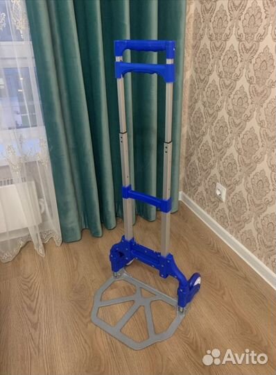 Тележка передвижная универсальная складная синяя