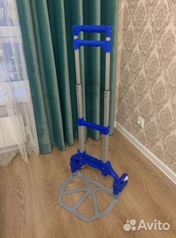 Тележка передвижная универсальная складная синяя