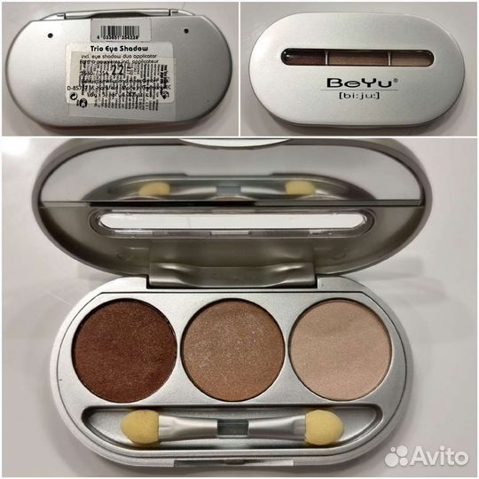 Тени для век BeYu Trio Eye Shadow тройные новые