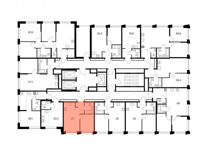 1-к. квартира, 32 м², 17/23 эт.