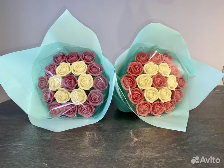 Букет из шоколадных цветов (Розы, пионы )