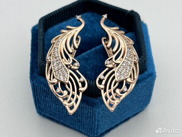 Серьги позолоченные