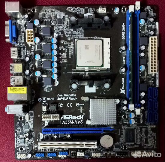 Материнская плата с процессором и памятью 4гб