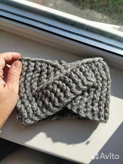 Повязка вязаная для девочки