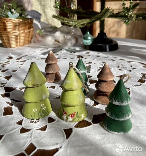Деревянные игрушки,елочные игрушки,елочки,декор