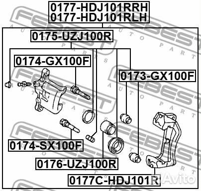 Поршень суппорта торм. заднего toyota land cruiser
