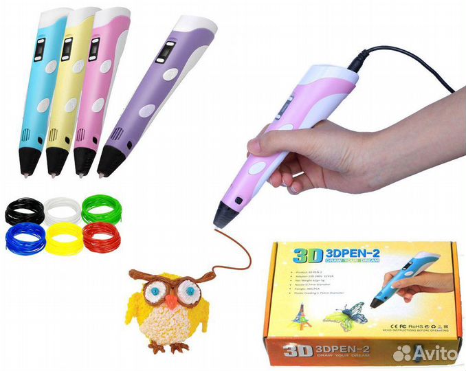 3Д-ручка 100bplus c LCD дисплеем ABS/PLA