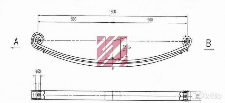 Рессора DAF 2 листа