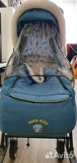 Детские санки коляска с колесами