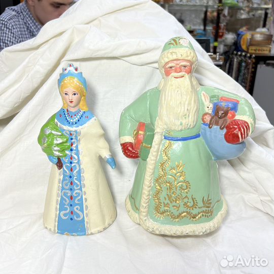 Дед мороз И снегурочка 1950 годы пресс опилки (сзр