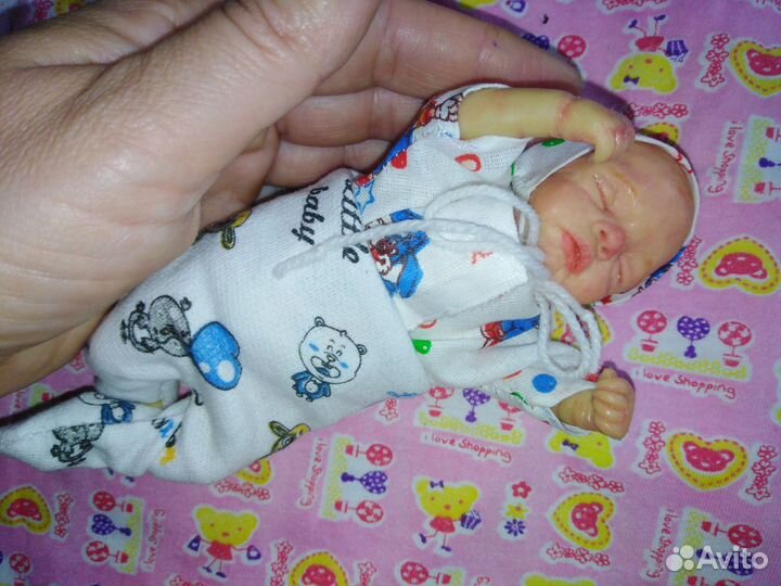 Кукла мини реборн младенец