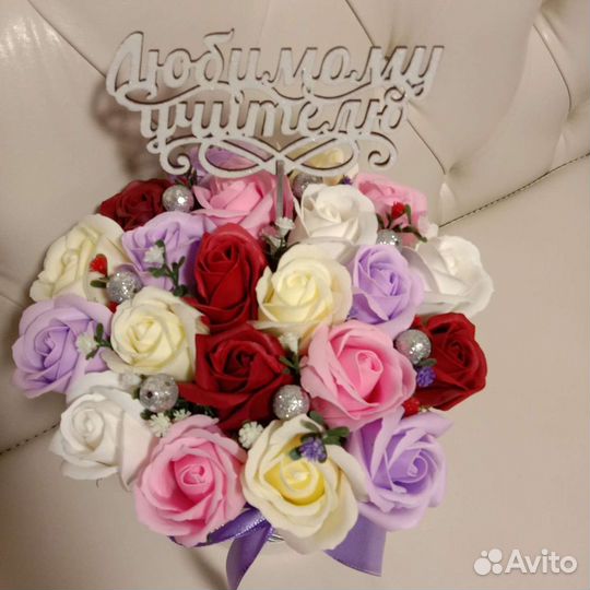 Композиция из мыльных роз