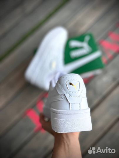 Puma Cali Sport белые кроссовки на высокой подошве