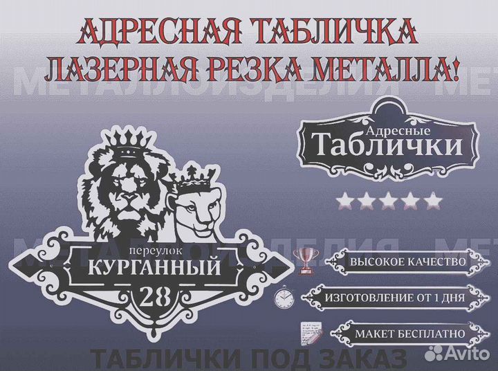 Стильная адресная табличка