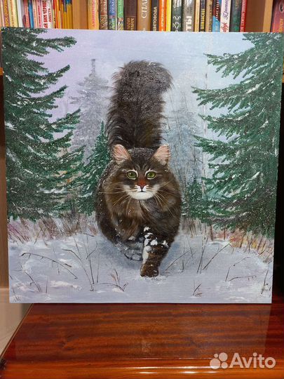 Картина маслом,Лесной кот
