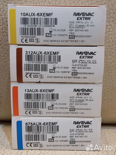 Батарейки слуховые Rayovac Extra 1,45V