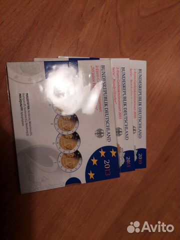 Набор монет Германия 2010, 2011, 2013 пруф