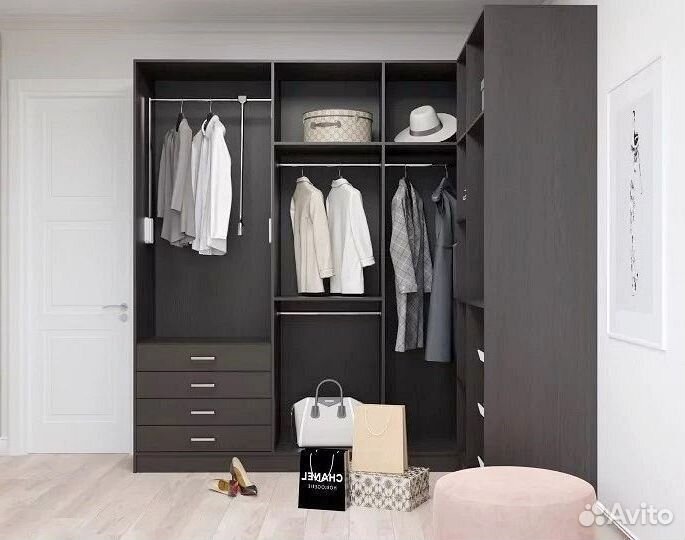 Гардеробная на заказ, производство мебели