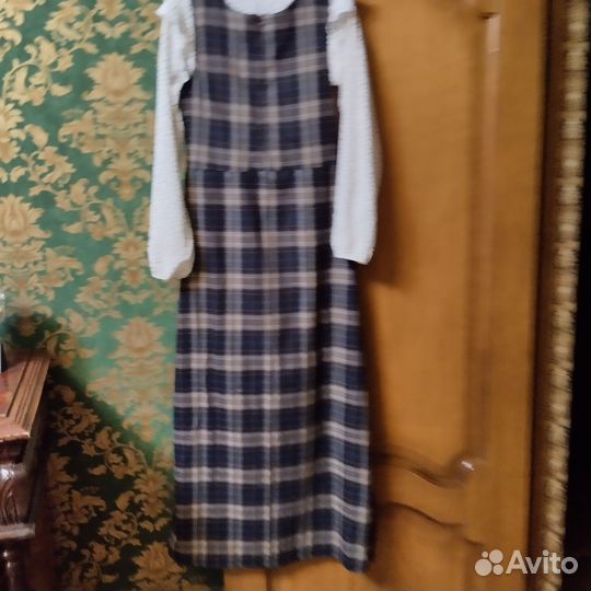 Сарафан в клетку шерстяной