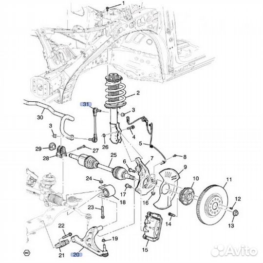 Стойка стабилизатора передняя Cadillac XT
