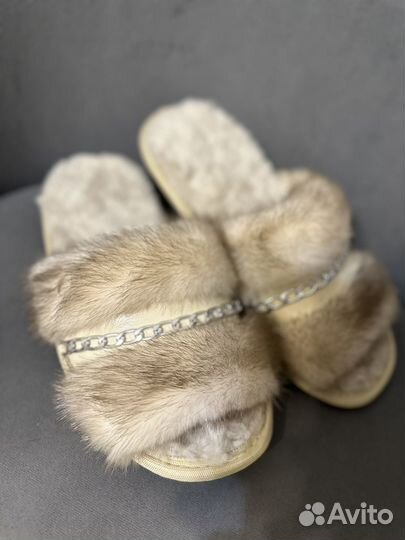 Норковые тапочки
