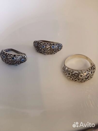 Серьги - кольцо серебро СССР из 80-х