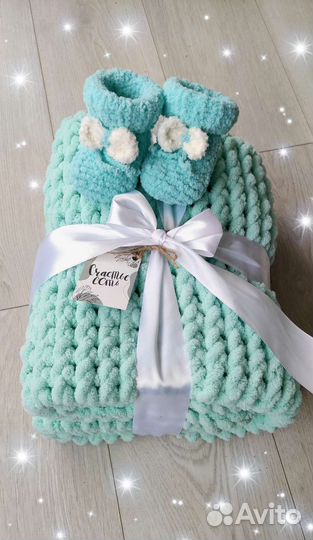 Плед плюшевый в коляску/кроватку. Ручная работа