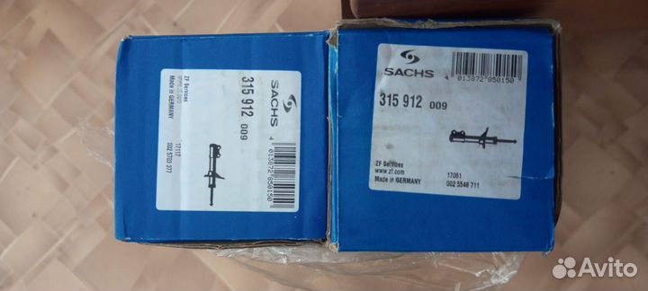 Амортизаторы sachs 315912