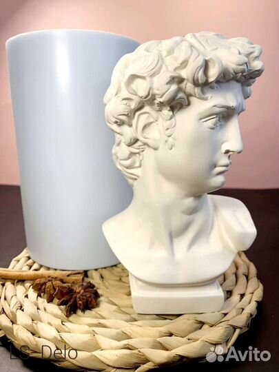 Силиконовая форма Бюст Давида молд кашпо