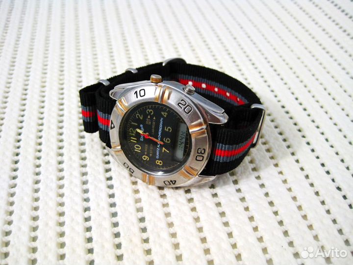 Часы Sharp chrono dual time japan винтаж
