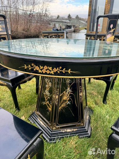 Комплект обеденный. Стол. Стулья. Шинуазри