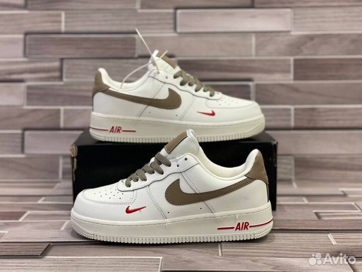 Кроссовки Nike Air Force 1 Premium White Brown