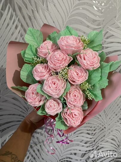 Цветы из гофрированной бумаги