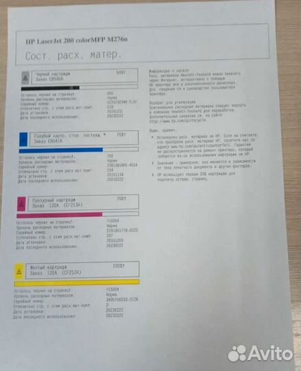 Цветной лазерный мфу HP LJ 200 colorMFP M276n