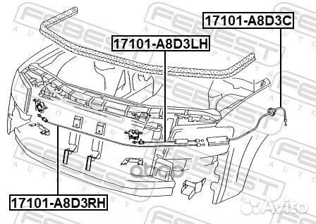 Трос открывания замка капота 17101A8D3C Febest