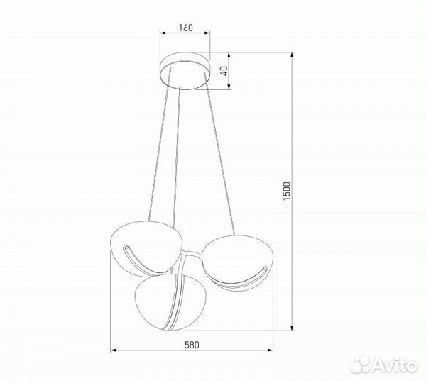 Подвесная люстра Emisfero 50083/3 LED золото