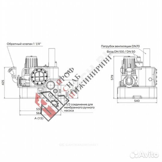 Установка канализационная sanicubic 1 GR SE71.4T S