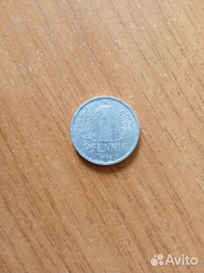 1 pfennig 1984 года