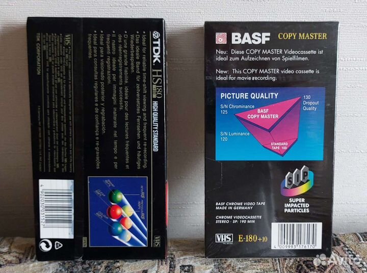 Видеокассеты vhs новые TDK, basf (Германия)