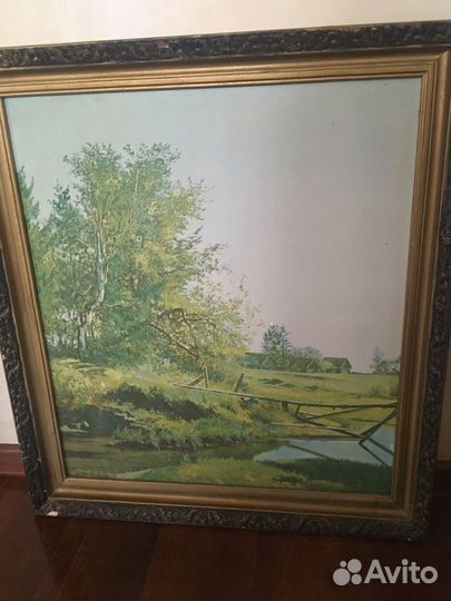 Картина пейзаж с рекой Каменев