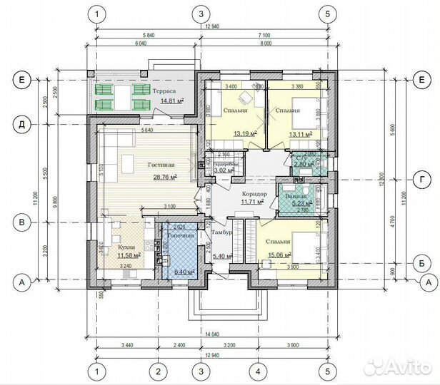 Архитектурный проект дома - 131 м2