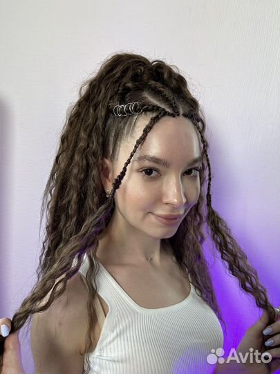 Косы с канеколоном, боксерские косы,брейды,кудри