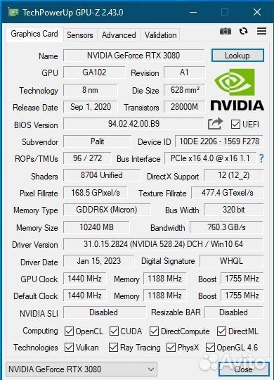 Palit GeForce RTX 3080 GameRock