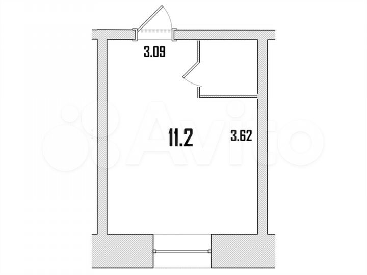 Апартаменты-студия, 11,2 м², 1/9 эт.