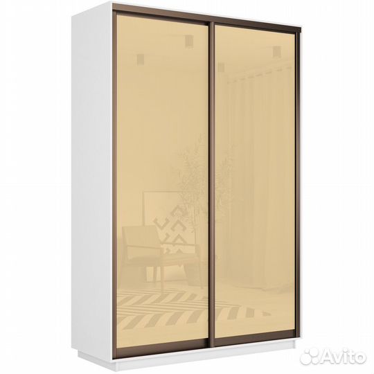 Шкаф-купе 2-дверный шкаф Оптим Двери Стекло Бежево