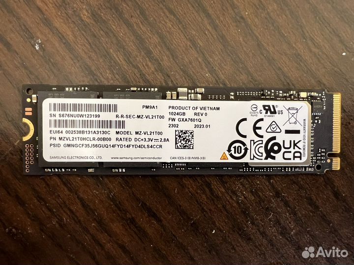 SSD Samsung PM9A1 1Tb/2Tb (980 Pro OEM) + радиатор