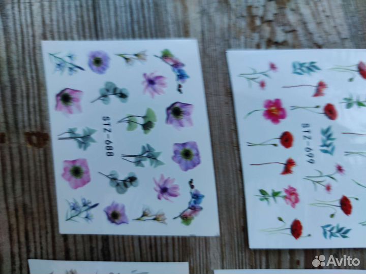 Наклейки на ногти цена за 7 листов